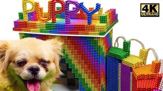 How To Build Puppy Dog Castle With Slide From Magnetic Balls (Satisfying) | Relaxing Video