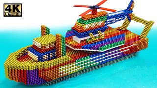 DIY - How To Make Ship With Helicopter From Magnetic Balls (Satisfying) | Magnet World Series