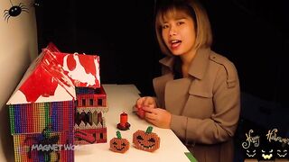 Build And Decorated Scary Halloween House From Magnetic Balls (Satisfying) | Magnet World Series
