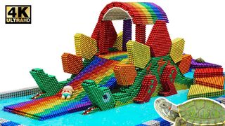 Build Amazing Dinosaur Water Park for Turtle From Magnetic Balls (Satisfying) | Magnet World Series
