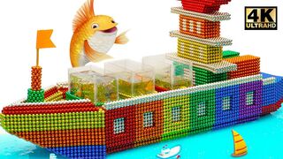 DIY - How To Make Container Ship Aquarium From Magnetic Balls (Satisfying) | Magnet World Series