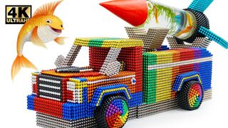 How To Make Missile Launch Truck Aquarium From Magnetic Balls (Satisfying) | Magnet World Series