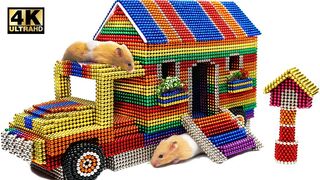 DIY - How To Build Bus House For Hamster From Magnetic Balls (Satisfying) | Magnet World Series