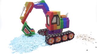 DIY How To Make Colored Excavator From Magnetic Balls ( Satisfying ) | Magnet World 4K
