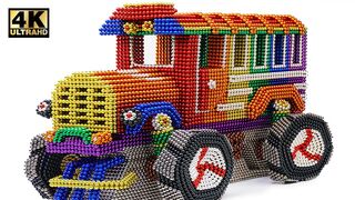 DIY - How To Build Monster Bus Car From Magnetic Balls ( Satisfying ) | Magnet World 4K