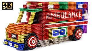 DIY - How To Make Color Ambulance From Magnetic Balls ( Satisfying ) | Magnet World 4K