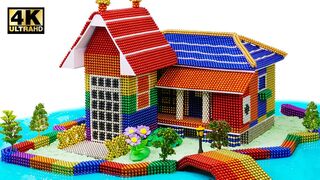 DIY - How To Build Rainbow House, River Around From Magnetic Balls ( Satisfying ) | Magnet World 4K