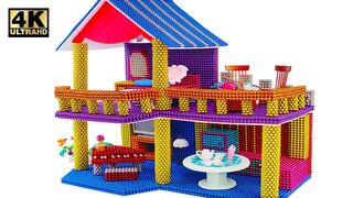 DIY - How To Build Miniature Dollhouse From Magnetic Balls ( Satisfying ) | Magnet World 4K
