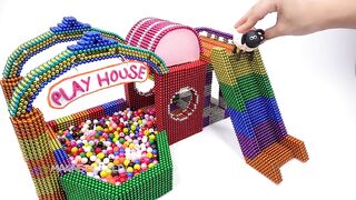 DIY How To Make Slide Playhouse From Magnetic Balls ( Satisfaction ) | Magnet World 4K