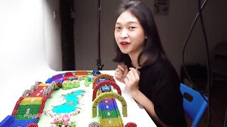 DIY How To Make Colored Track From Magnetic Balls For Car Toys ( Satisfaction ) | Magnet World 4K