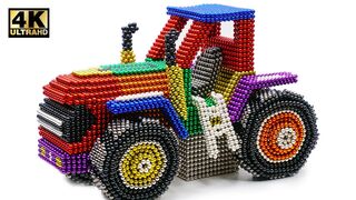 DIY - How To Make Color Tractor John Deere From Magnetic Balls ( Satisfying ) | Magnet World 4K