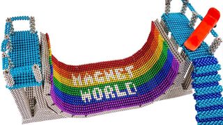 ASMR - DIY Rainbow Halfpipe Playground with Magnetic Balls Satisfaction 100% | Magnet World 4K