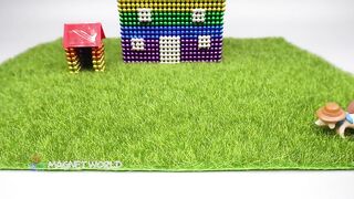 ASMR - How To Make Villa House & Dog House with MagneticBall, Slime | Pixel Art by Magnet World 4K