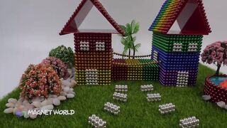 DIY HowTo Make Beautiful Villa Fish Pond Garden with Magnetic Balls, Slime|Pixel Art-Magnet World 4K