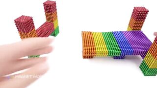 DIY - How To Make Rainbow Bridge With Magnetic Ball, Slime, Car toys | Pixel Art by Magnet World 4K