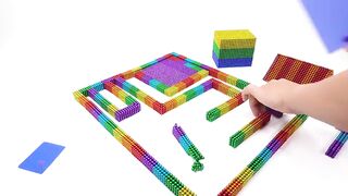 DIY-How To Make Rainbow House Between Rivers Form Magnetic Balls,Slime | Pixel Art By MagnetWorld 4K
