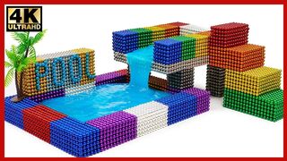 DIY - How To Make Two Floors Swimming Pool Form Magnetic Balls | Pixel Art by Magnet World 4K