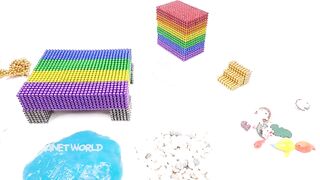 ASMR - How To Make Rainbow House On Stilts with Magnetic Balls, Slime | Magnet World 4K