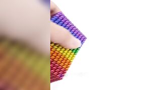 ASMR-DIY Rainbow Mansion House and Twin Golden Swimming Pool  From Magnetic Balls | Magnet World 4K