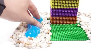 ASMR - How To Make  House in The Middle of The River with Magnetic Balls, Slime | Magnet World 4K