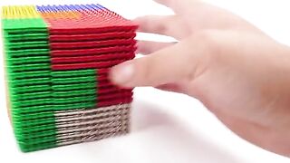 ASMR - DIY How To Make Gaint Rainbow Cube with Magnetic Balls | 4K