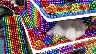 Magnet Satisfying | Build Beach Villa House Has Yacht Parking For Cute Hamster From Magnetic Balls