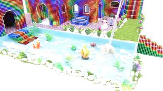 Satisfying Relaxing Magnet | Build Million Dollar Castle House Has Big Garden And Swimming Pools
