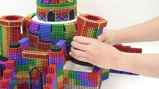 Satisfying Video With Magnet Balls | Build Amazing Rainbow Castle Have Double Fish Pond For Hamster