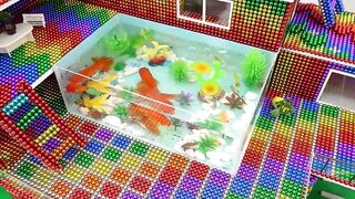 DIY Three-storey Mansion House Have Beautiful Swimming Pool For Lovely Hamster From Magnetic Balls