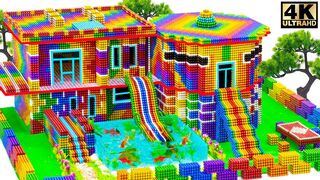 Amazing Satisfying With Magnet Balls  | Build Amazing Mud House With Slide Playground Swimming Pools