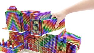 Satisfying and Relaxation with Magnetic Balls | Build Rainbow Train Station and Hotel For Cats