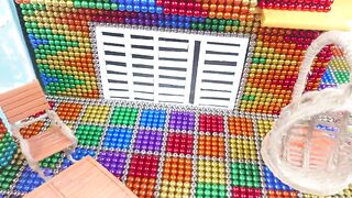 DIY - Build Rainbow Swimming Pool And Water Slide For Hamster From Magnetic Balls ( Satisfying )