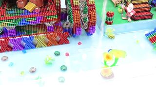 Build Beautiful Fairy Water Park With Mud House For Goldfish From Magnetic Balls ( Satisfying )