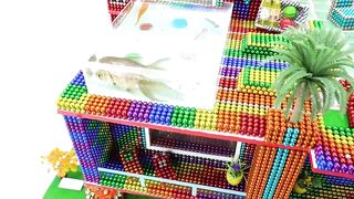 Build Most Luxury Mansion Has Beautiful Swimming Pool For Hamster From Magnetic Balls ( Satisfying )
