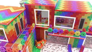 DIY - Build Bricklaying Villa House And Swimming Pool From Magnetic Balls ( Satisfying )