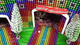 DIY - Build Luxury Xmas Hotel And Fountain From Magnetic Balls ( Satisfying ) | Magnet Satisfying