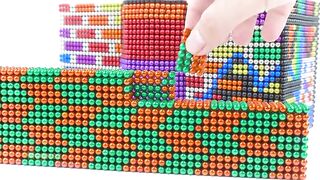 Build Halloween Villa House Around Fish Pond From Magnetic Balls ( Satisfying ) | Magnet Satisfying