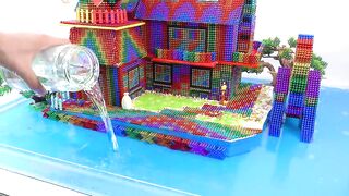 Build Windmill Villa House Has Waterwheel For Hamster From Magnetic Balls ( Satisfying )