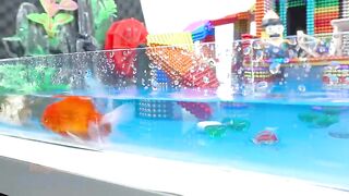 DIY - Build Luxury Mansion House Water Slide Has Swimming Pool From Mangetic Balls ( Satisfying )