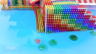 Build Most Beautiful Mud House Has Fish Pond From Magnetic Balls ( Satisfying ) | Magnet Satisfying