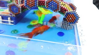 DIY -  Build Awesome Temple Around Swimming Pool For Hamster From Magnetic Balls ( Satisfying )