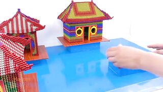 Build Waterwheel House, Garden And Fish Pond From Magnetic Balls (Satisfying) | Magnet Satisfying