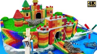 Build Castle Mud Crocodile House With Swimming Pool From Magnetic Balls (Satisfying) | Magnet ASMR