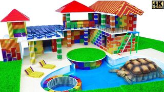 Build The Most Beautiful Villa House And Underground Swimming Pool From Magnetic Balls (Satisfying)
