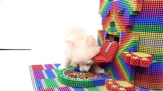 Most Creative - Make Puppy Dog Food Dispenser From Magnetic Balls (Satisfying) | Magnet Satisfying