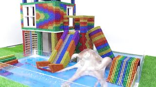 Build Most Beautiful Mansion Swimming Pool For Octopus From Magnetic Balls (Satisfying)