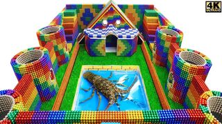 DIY - Build Underground Castle, House, Swimming Pool For Lobster From Magnetic Balls ( Satisfying )