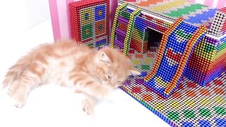 DIY - Build Beautiful Kitty House For Cats From Magnetic Balls ( Satisfying ) | Magnet Satisfying