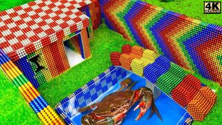 Build Greatness Underground House & Mini Underground Pool For Crab From Magnetic Balls ( Satisfying)