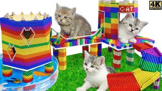 DIY - How To Build Playground For Cats From Magnetic Balls ( Satisfying ) | Magnet Satisfying